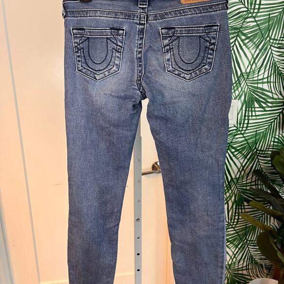 True Religion High Rise Straight Jeans with Velvet Patches size 25 - Picture 5 of 12